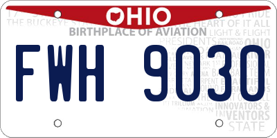 OH license plate FWH9030