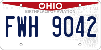 OH license plate FWH9042