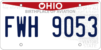 OH license plate FWH9053
