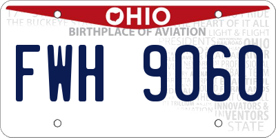 OH license plate FWH9060