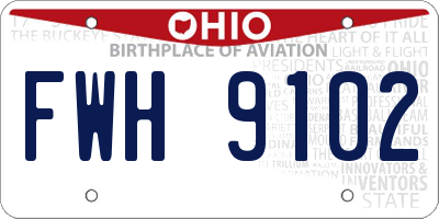 OH license plate FWH9102