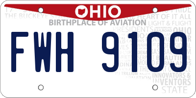 OH license plate FWH9109