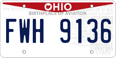 OH license plate FWH9136
