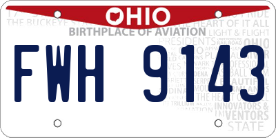 OH license plate FWH9143