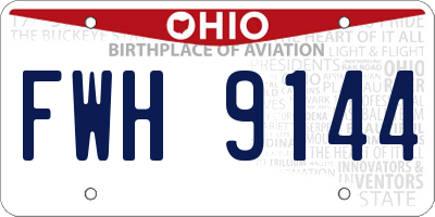 OH license plate FWH9144