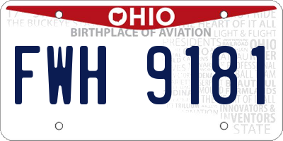 OH license plate FWH9181