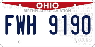 OH license plate FWH9190