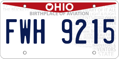 OH license plate FWH9215