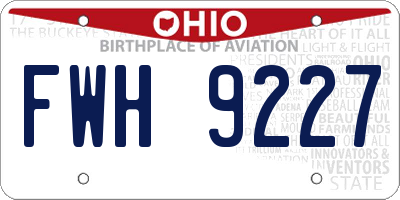 OH license plate FWH9227