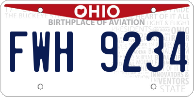 OH license plate FWH9234
