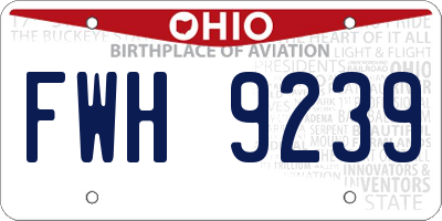 OH license plate FWH9239