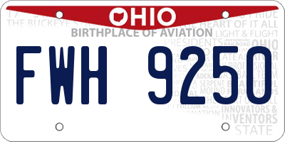 OH license plate FWH9250