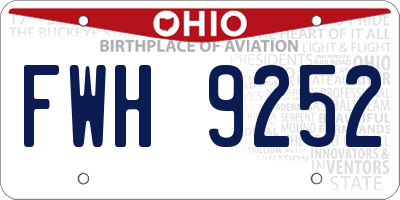 OH license plate FWH9252