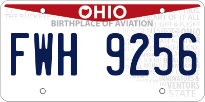 OH license plate FWH9256