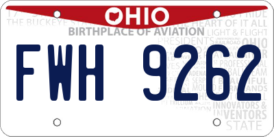 OH license plate FWH9262