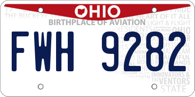 OH license plate FWH9282