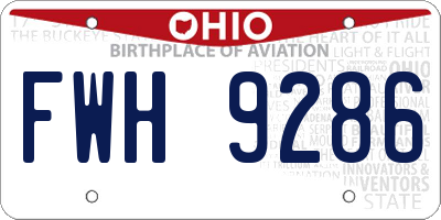 OH license plate FWH9286