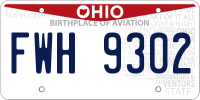 OH license plate FWH9302