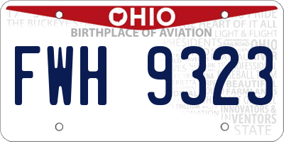 OH license plate FWH9323