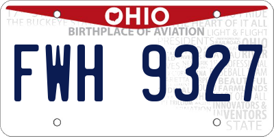 OH license plate FWH9327