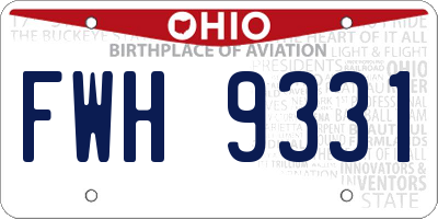 OH license plate FWH9331