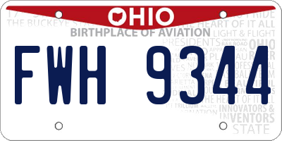 OH license plate FWH9344
