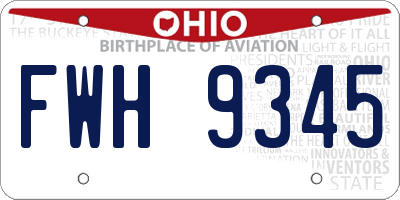 OH license plate FWH9345