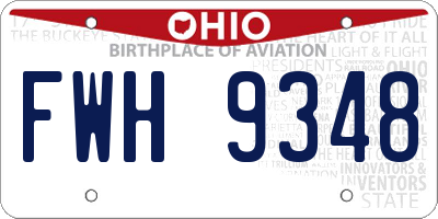 OH license plate FWH9348