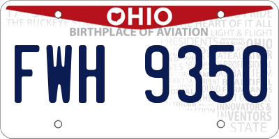 OH license plate FWH9350