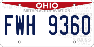 OH license plate FWH9360