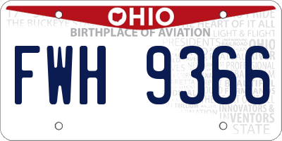 OH license plate FWH9366