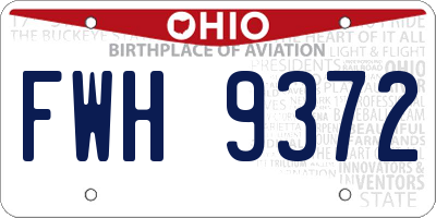OH license plate FWH9372