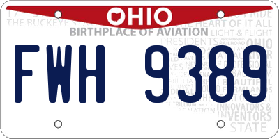 OH license plate FWH9389