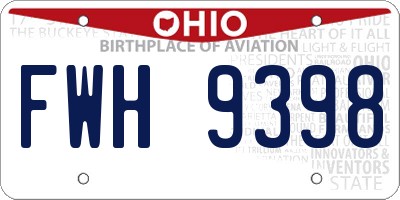 OH license plate FWH9398