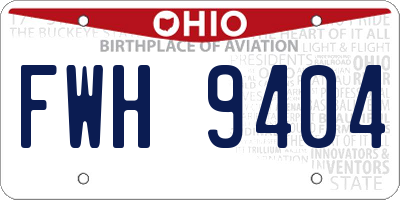OH license plate FWH9404
