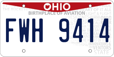 OH license plate FWH9414