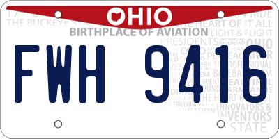 OH license plate FWH9416