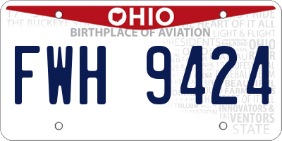 OH license plate FWH9424