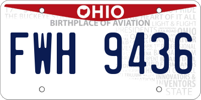 OH license plate FWH9436