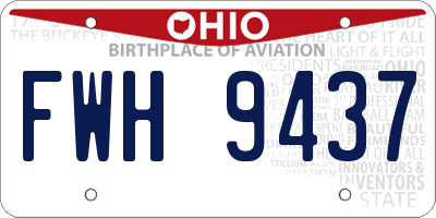 OH license plate FWH9437