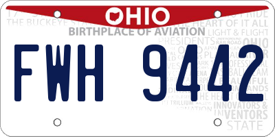 OH license plate FWH9442