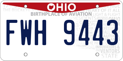 OH license plate FWH9443