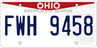 OH license plate FWH9458