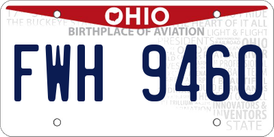 OH license plate FWH9460
