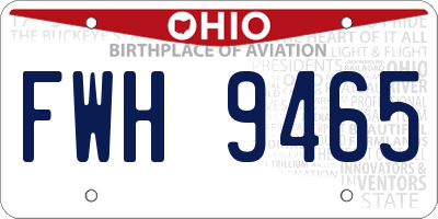 OH license plate FWH9465