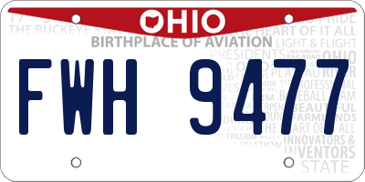 OH license plate FWH9477