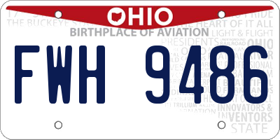 OH license plate FWH9486