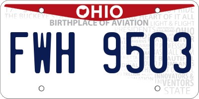 OH license plate FWH9503