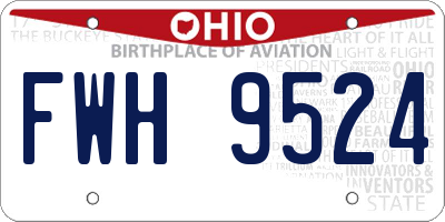 OH license plate FWH9524