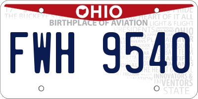 OH license plate FWH9540